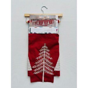 Cynthia Rowley New York Red  Trees Holiday Christmas Mantle Scarf